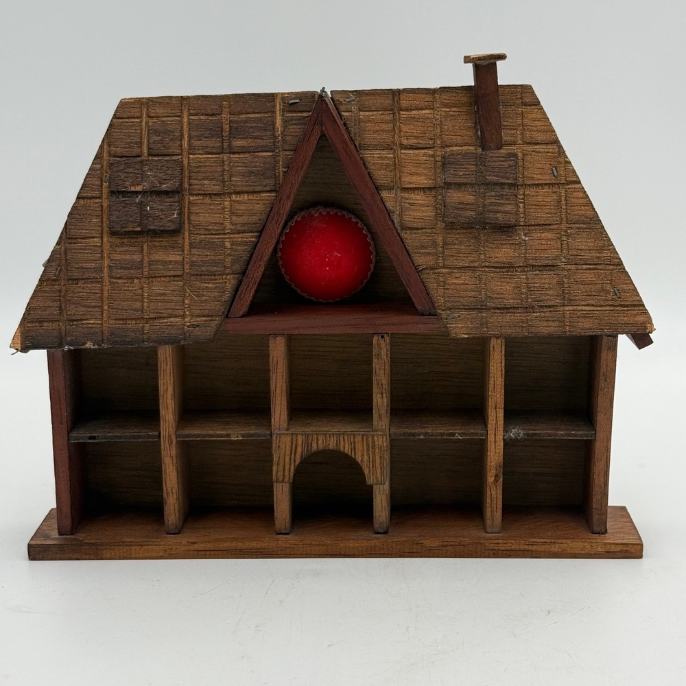 Vintage Wooden House Shadow Box Miniature Display Shelf Wall Hanging Taiwan